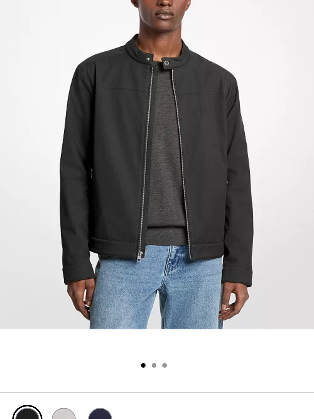 Michael Kors Men's Black Lightweight Bomber Jacket. Moto Jacket